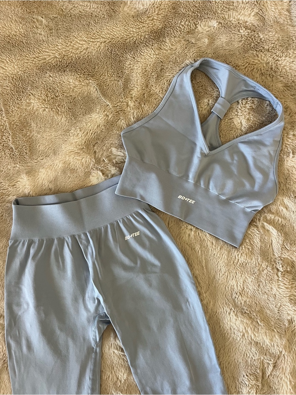 Seamless Sky Blue Support Sports Bra by BOY+TEE